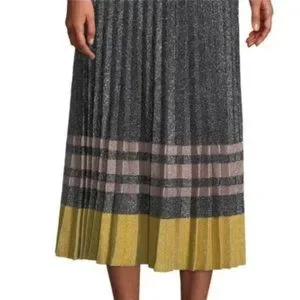 10 Crosby Derek Lam Skirts Derek Lam Crosby Metallic Pleated Knit Midi Skirt Xs Poshmark